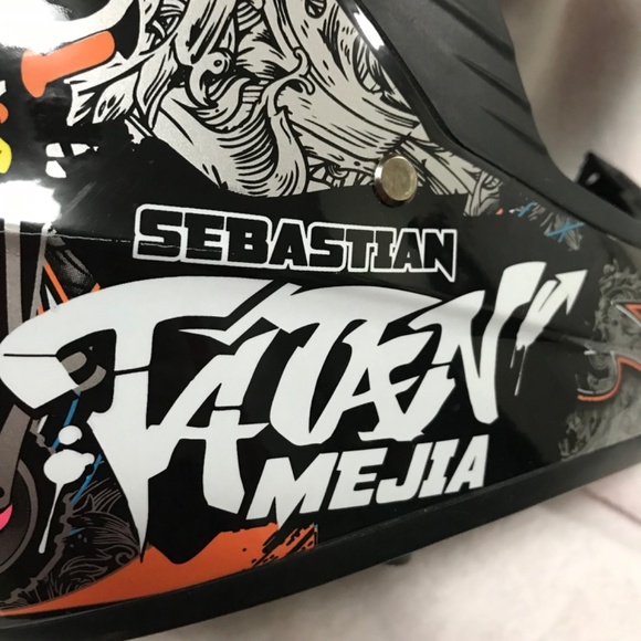 Senhill DOT Sebastian Tatan Mejia Motorcross Helmet Black Red Size Large - Picture 8 of 16